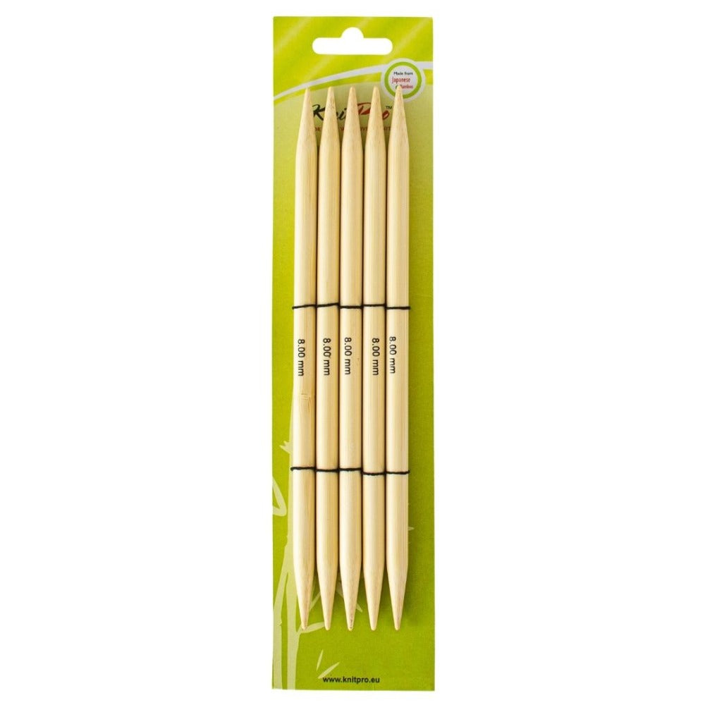 KnitPro Bamboo Double Pointed Knitting Needles 8.0mm/20cm