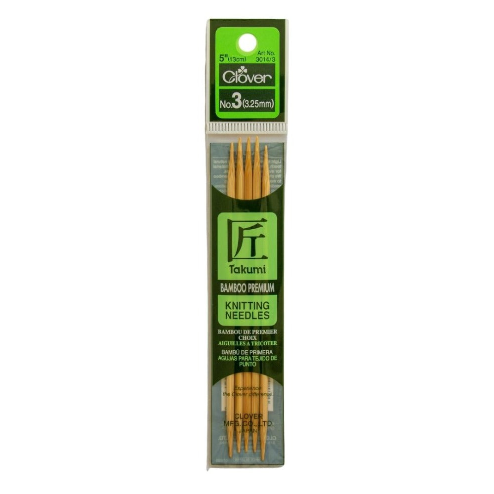 Clover Takumi Bamboo Double Pointed Knitting Needles 3.25mm/13cm