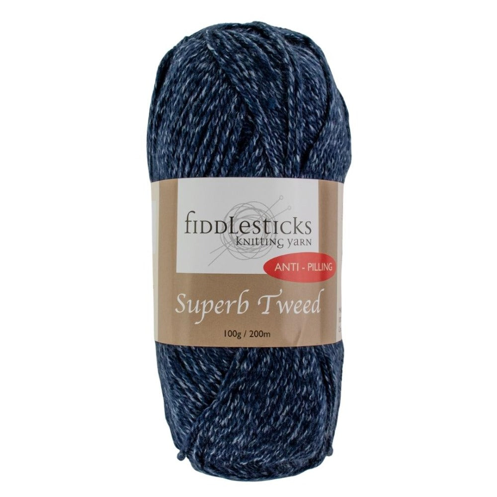 Fiddlesticks Superb Tweed 10 Ply 75109 Navy