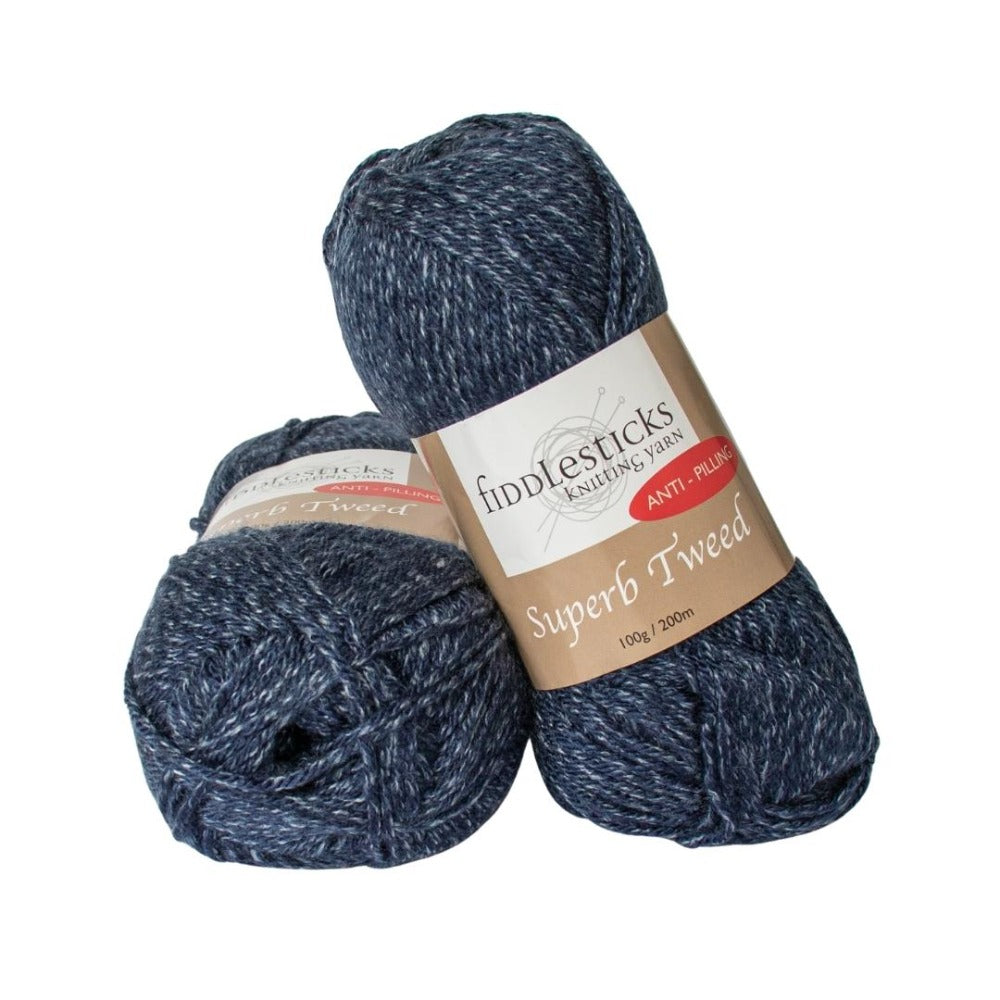 Fiddlesticks Superb Tweed 10 Ply 75109 Navy