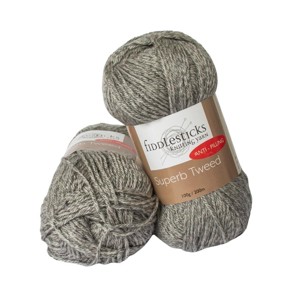 Fiddlesticks Superb Tweed 10 Ply 75111 Grey