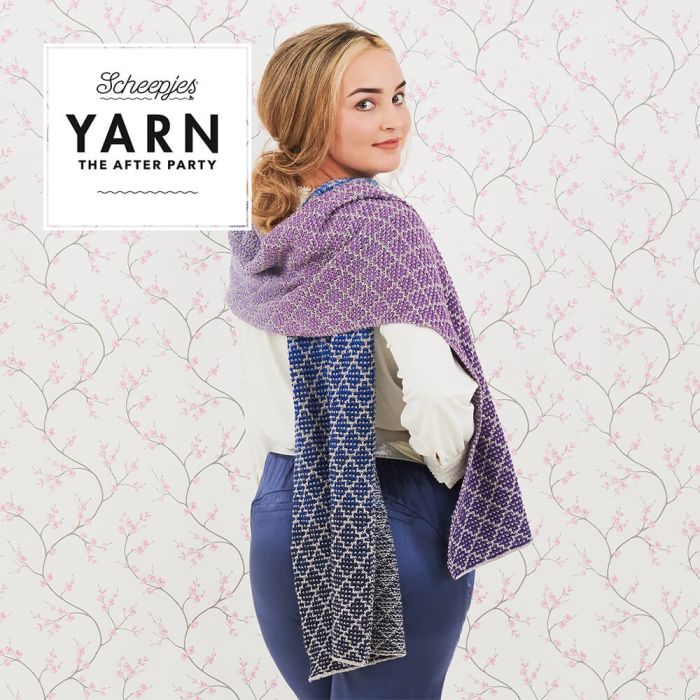 Scheepjes Yarn The After Party 71 "Lavender Trellis Wrap" Knitting Pattern