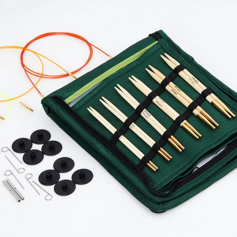 KnitPro Bamboo Interchangeable Circular Knitting Needle Deluxe Set